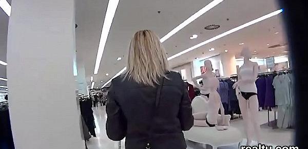  Charming czech nympho is tempted in the mall and pounded in pov
